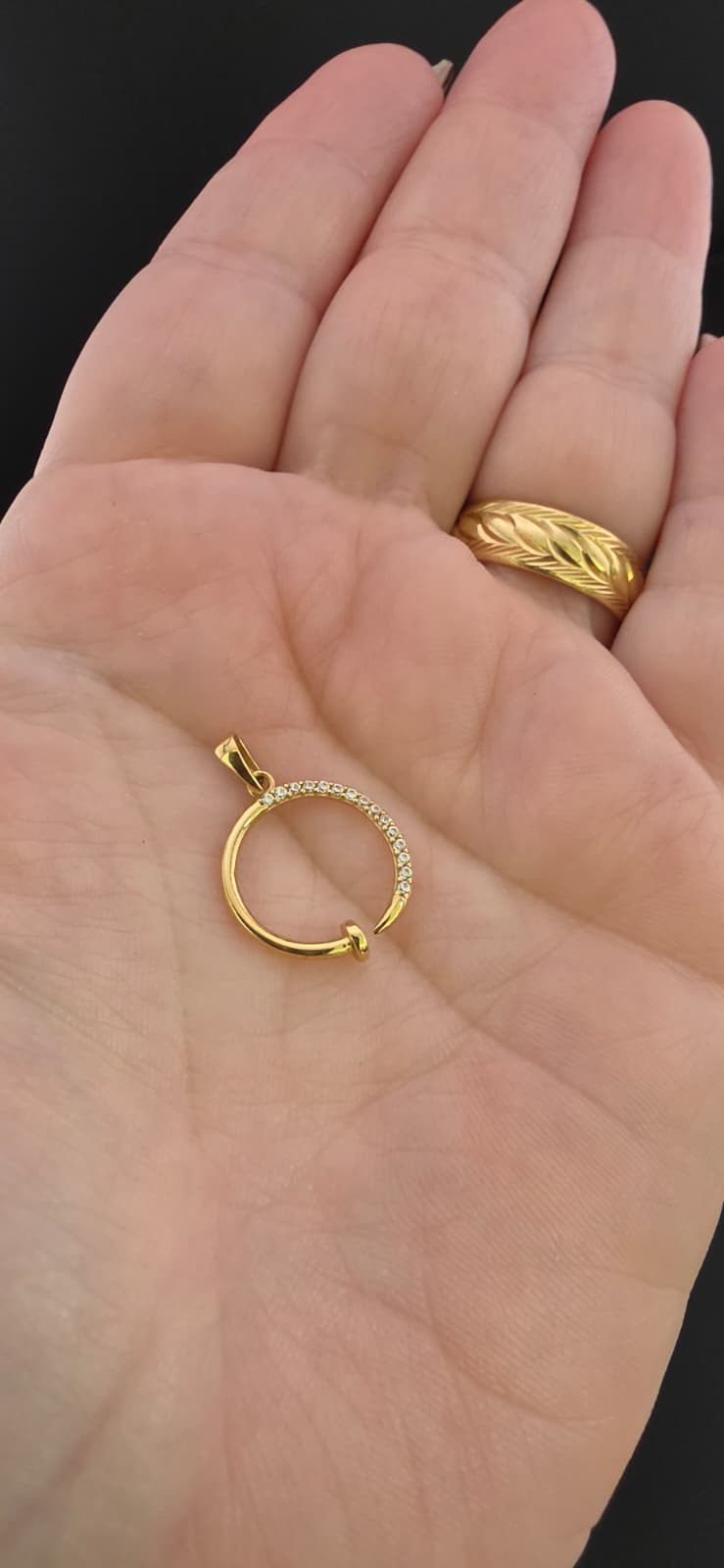 Cross Nail with Zircons
