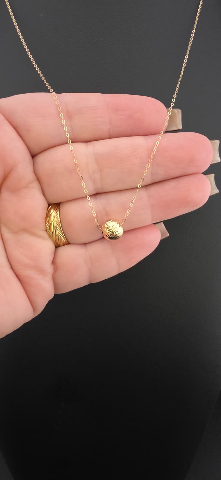 Golden Sphere Diamond-Cut Necklace