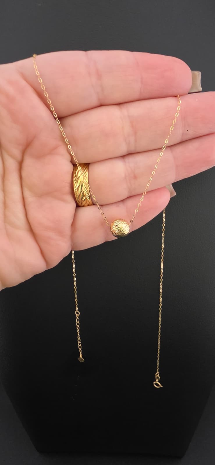 Golden Sphere Diamond-Cut Necklace