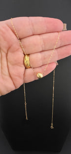 Golden Sphere Diamond-Cut Necklace