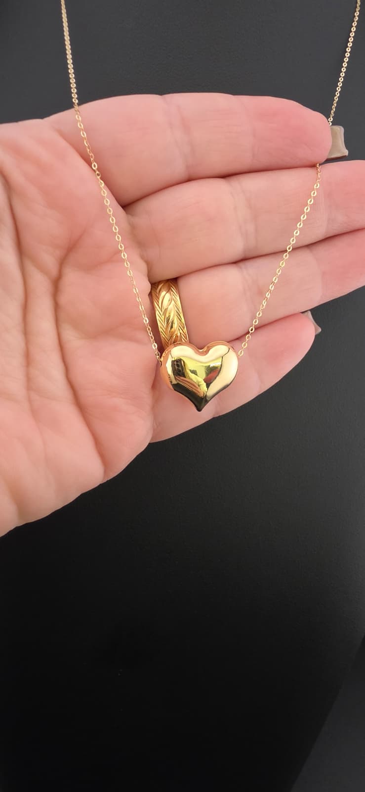 Puffed Heart Necklace