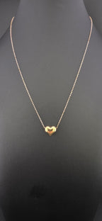 Puffed Heart Medium Link Necklace