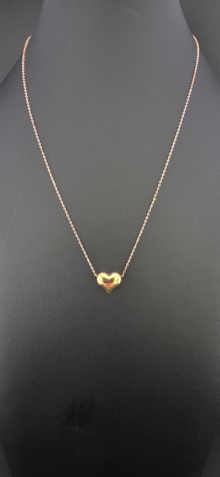 Puffed Heart Medium Link Necklace