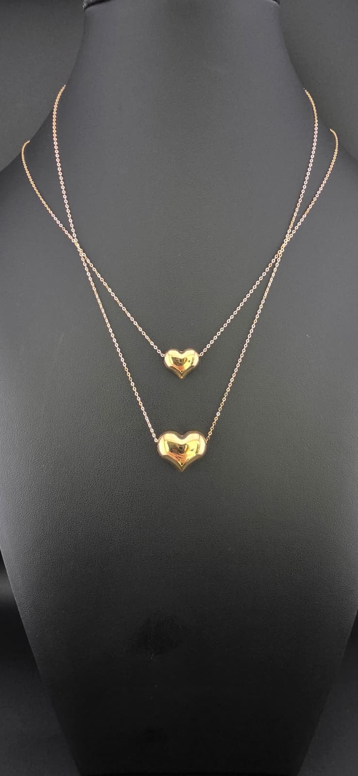 Puffed Heart Medium Link Necklace
