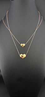 Puffed Heart Medium Link Necklace