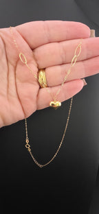 Puffed Heart Link Necklace