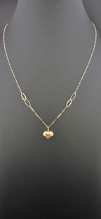 Puffed Heart Link Necklace