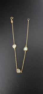 Mother of Pearl Hearts Bracelet