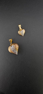 Tri-Gold Beveled Puffed Heart