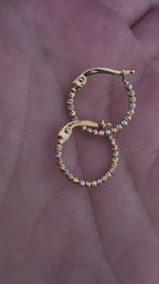 Tri-Color Gold Hoop Earrings