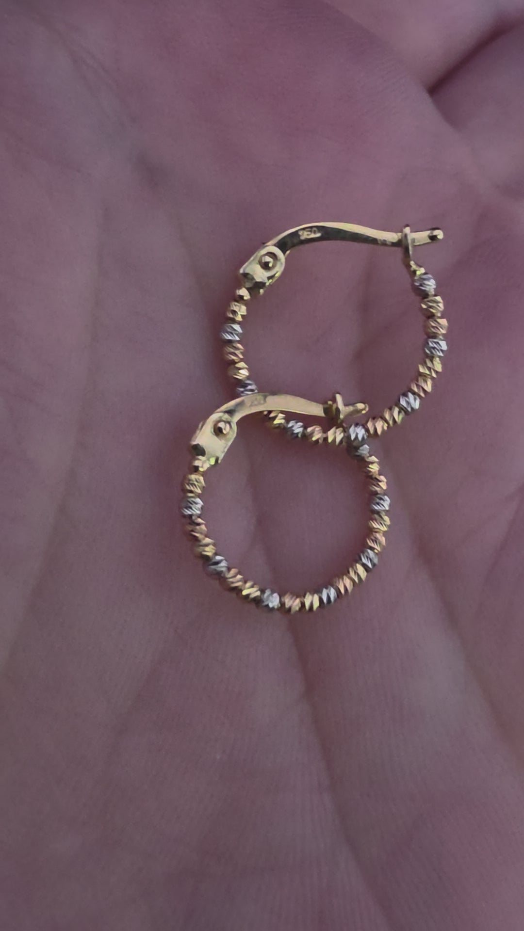 Tri-Color Gold Hoop Earrings