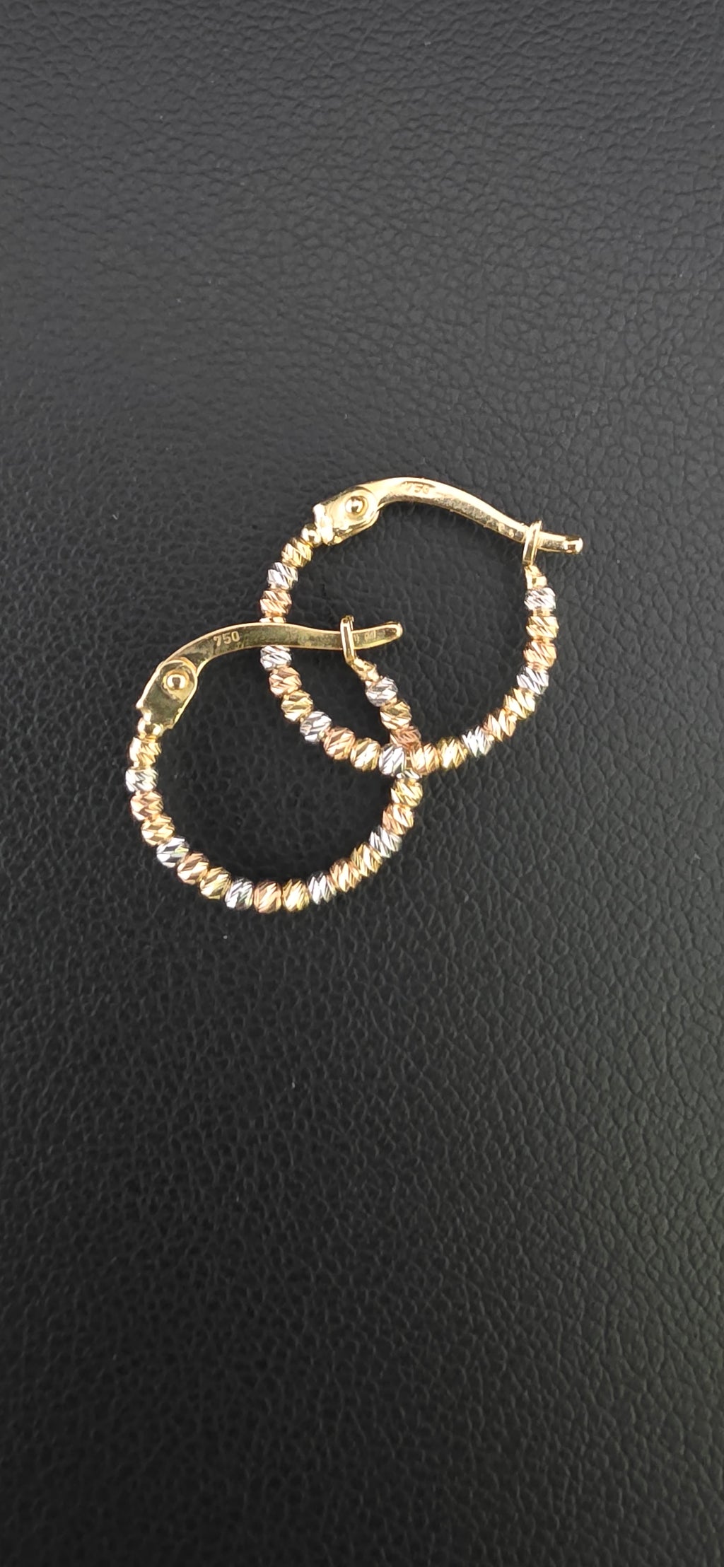 Tri-Color Gold Hoop Earrings