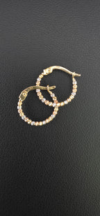 Tri-Color Gold Hoop Earrings