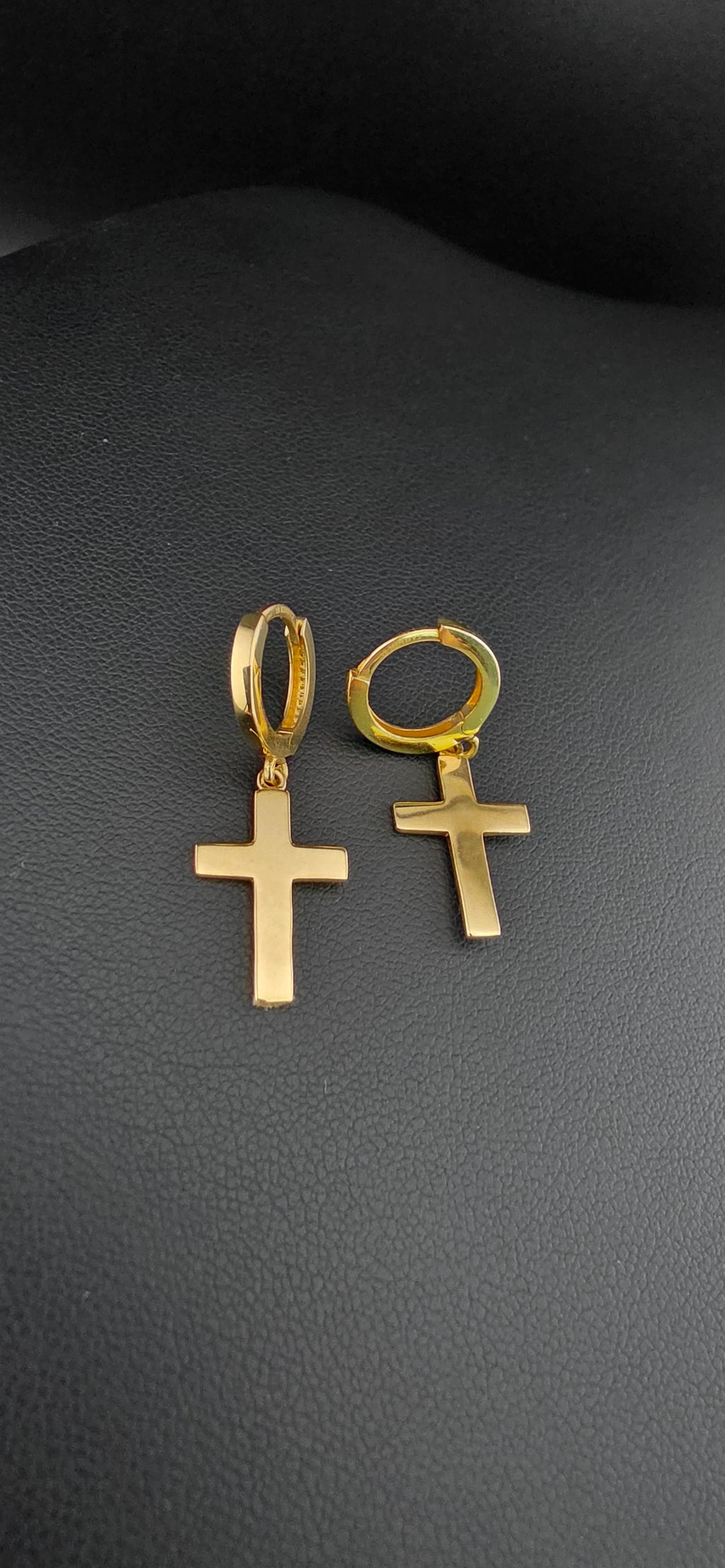 Cross Huggie Earrings