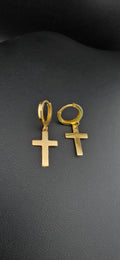 Cross Huggie Earrings
