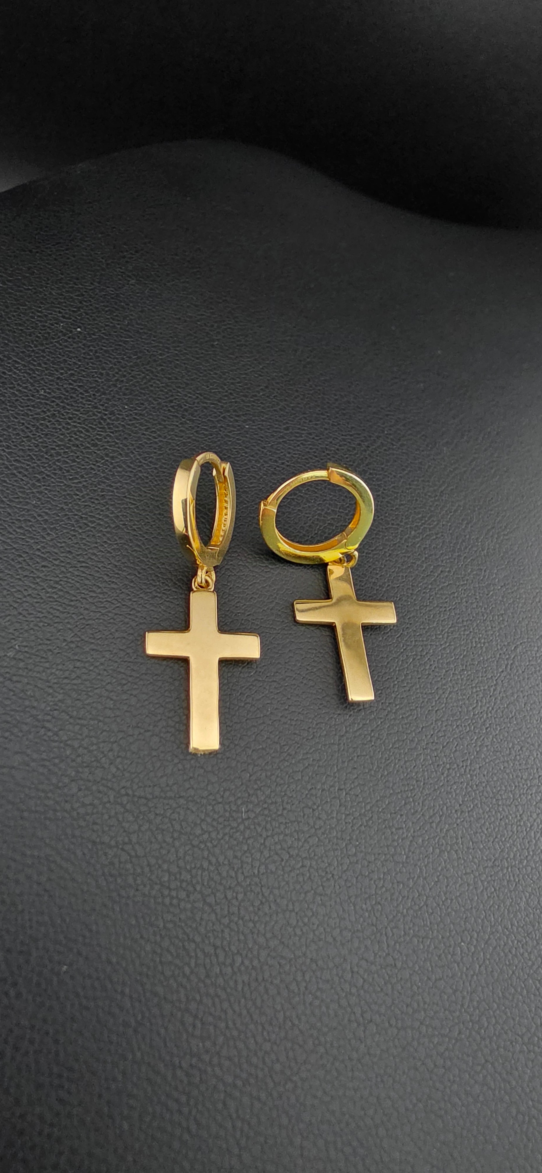 Cross Huggie Earrings