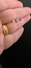 Earring Gem Rubí 15mm