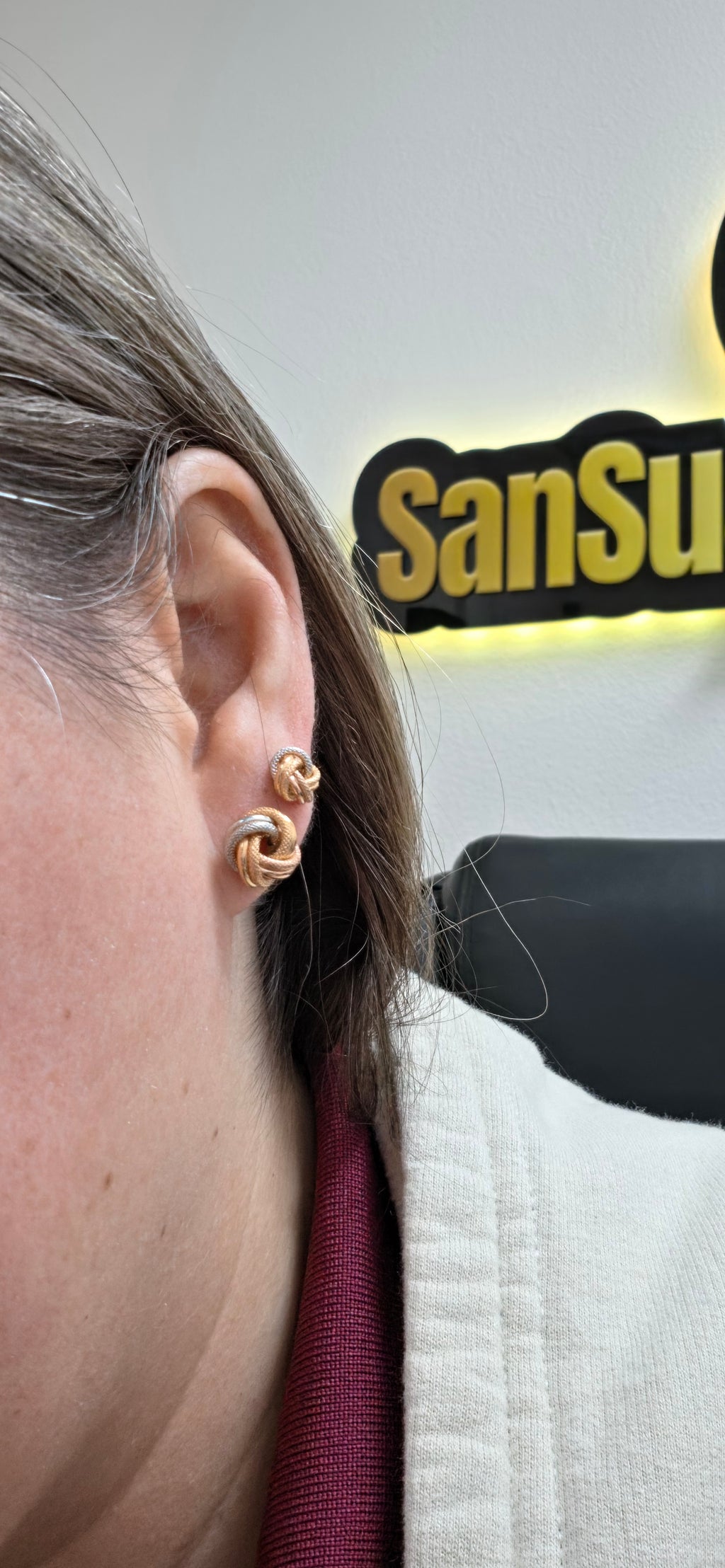 Knot 3 Gold Earrings