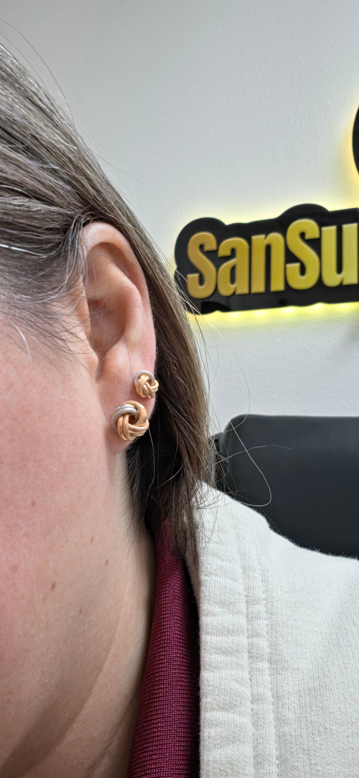 Knot 3 Gold Earrings