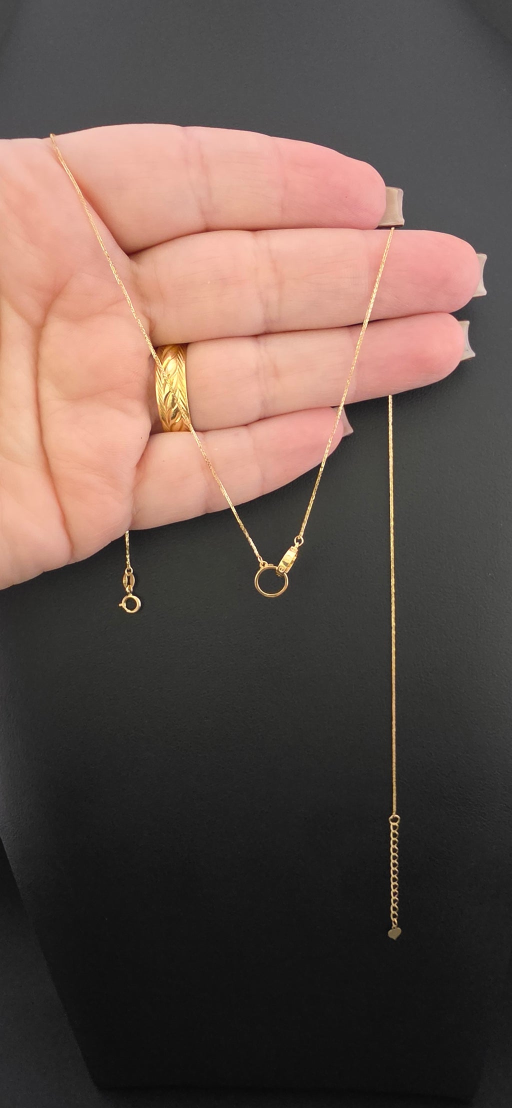 Chain Double Ring Pendant Necklace