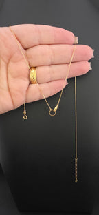Chain Double Ring Pendant Necklace