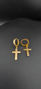 Cross Huggie Earrings