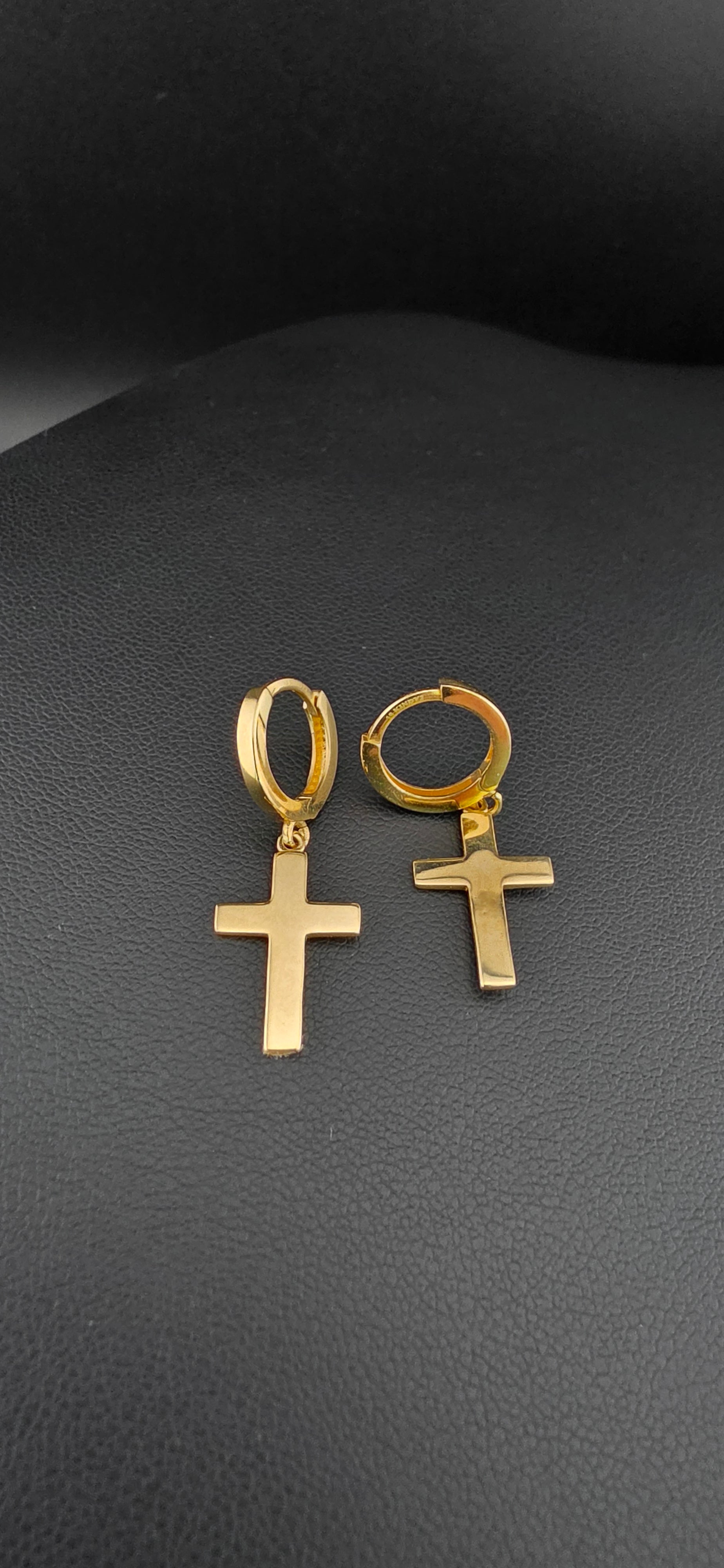 Cross Huggie Earrings