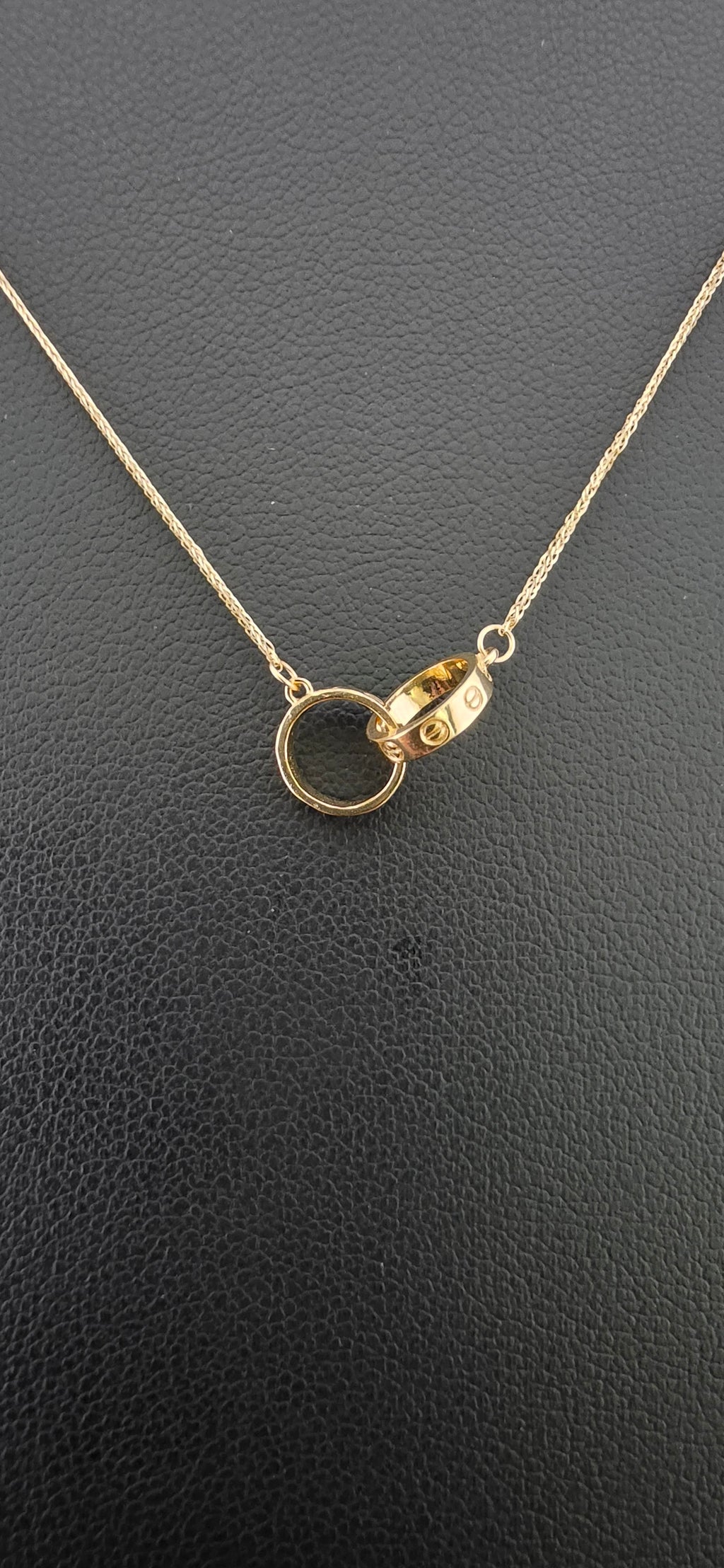Chain Double Ring Pendant Necklace