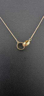 Chain Double Ring Pendant Necklace