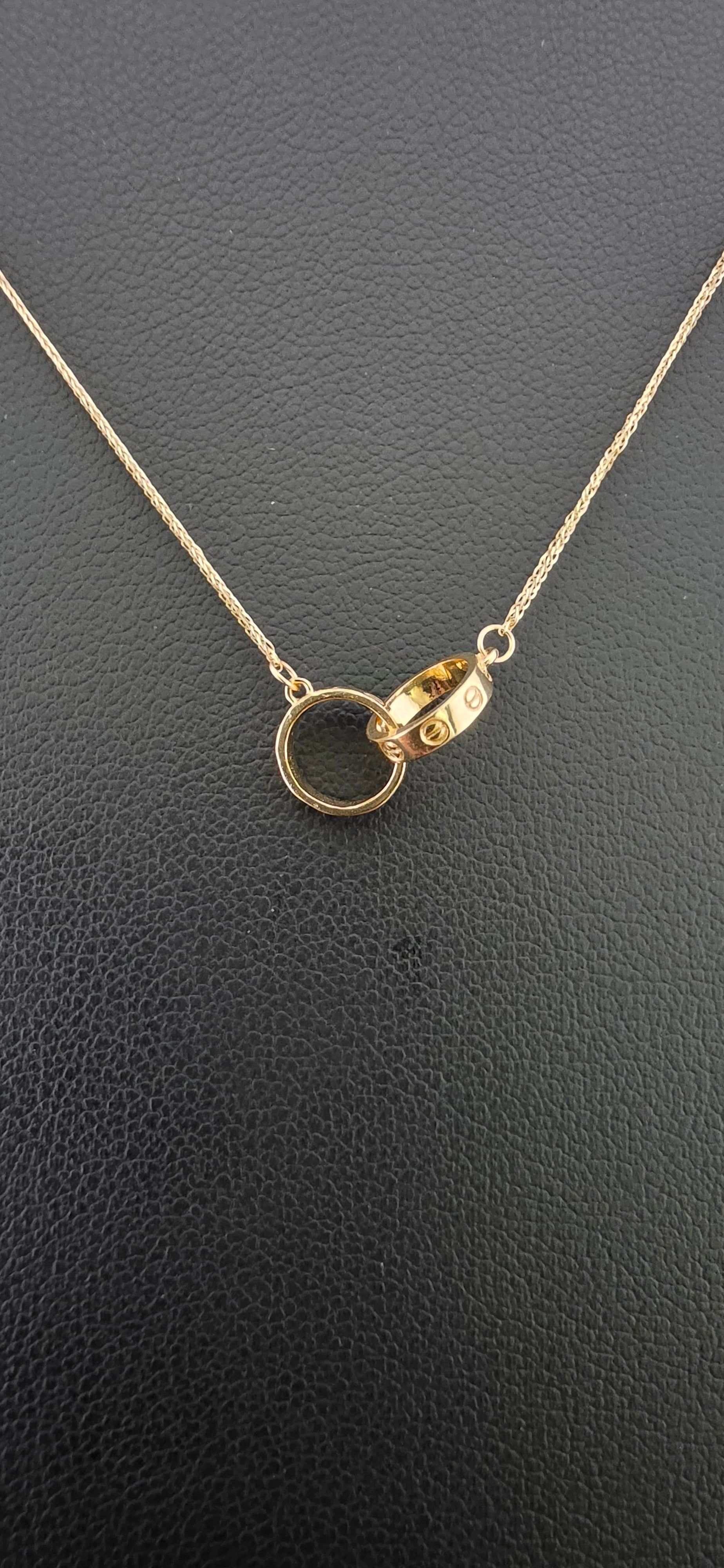 Chain Double Ring Pendant Necklace